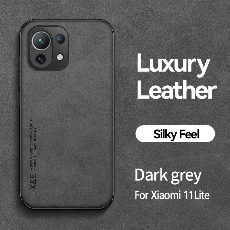 for xiaomi 11 lite case leather car magnetic holder phone cases for xiomi mi11 xiaomi mi 11 lite ne 5g 11lite light back cover