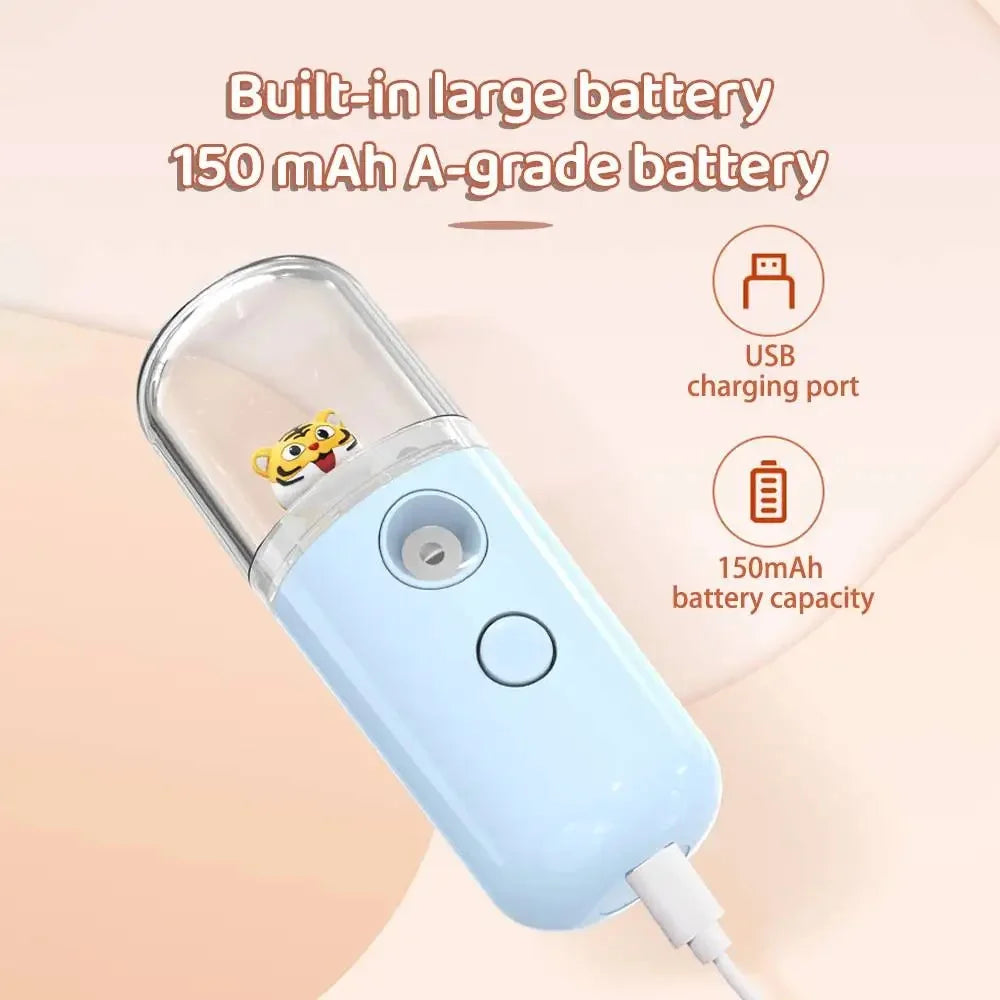 Face Mister Mini Handy Rechargeable Cute Rabbit Design Face Humidifier Facial Sprayer Moisturizing For Face, Daily Makeup, Skin