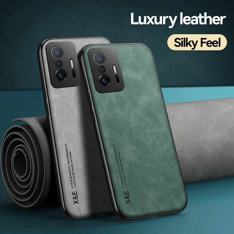 for xiaomi 11 lite case leather car magnetic holder phone cases for xiomi mi11 xiaomi mi 11 lite ne 5g 11lite light back cover