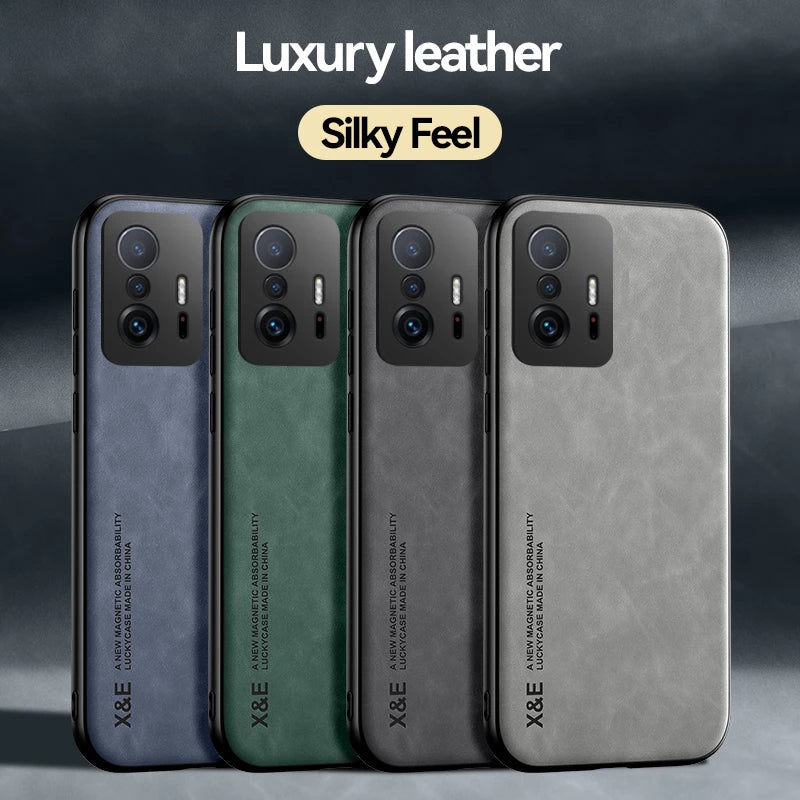 for xiaomi 11 lite case leather car magnetic holder phone cases for xiomi mi11 xiaomi mi 11 lite ne 5g 11lite light back cover