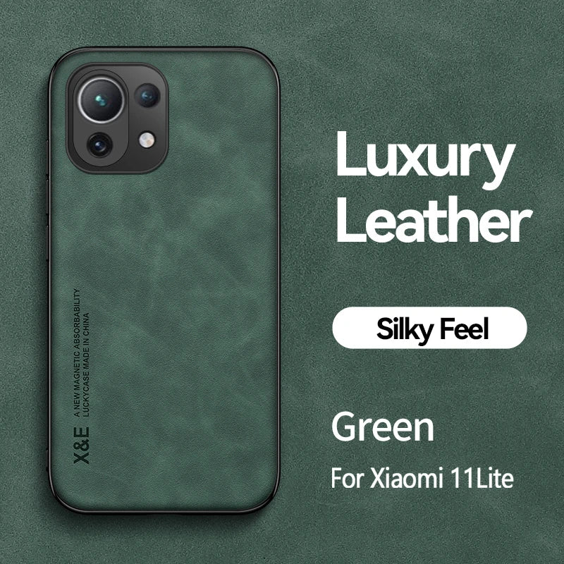 for xiaomi 11 lite case leather car magnetic holder phone cases for xiomi mi11 xiaomi mi 11 lite ne 5g 11lite light back cover