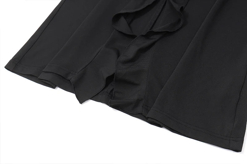WhereMery Elegant Fashion Off Shoulder Dark Flower Ruffles Long Dress Gothic Slash Neck Long Sleeve Maxi Dresses For Women 2024