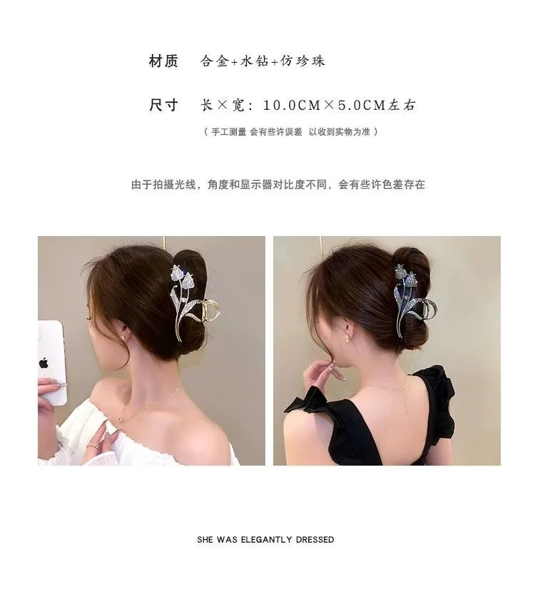 Alloy Hair Clip,Large hair Accessories, Simple hairpin,Thin hair Styling Tools for women