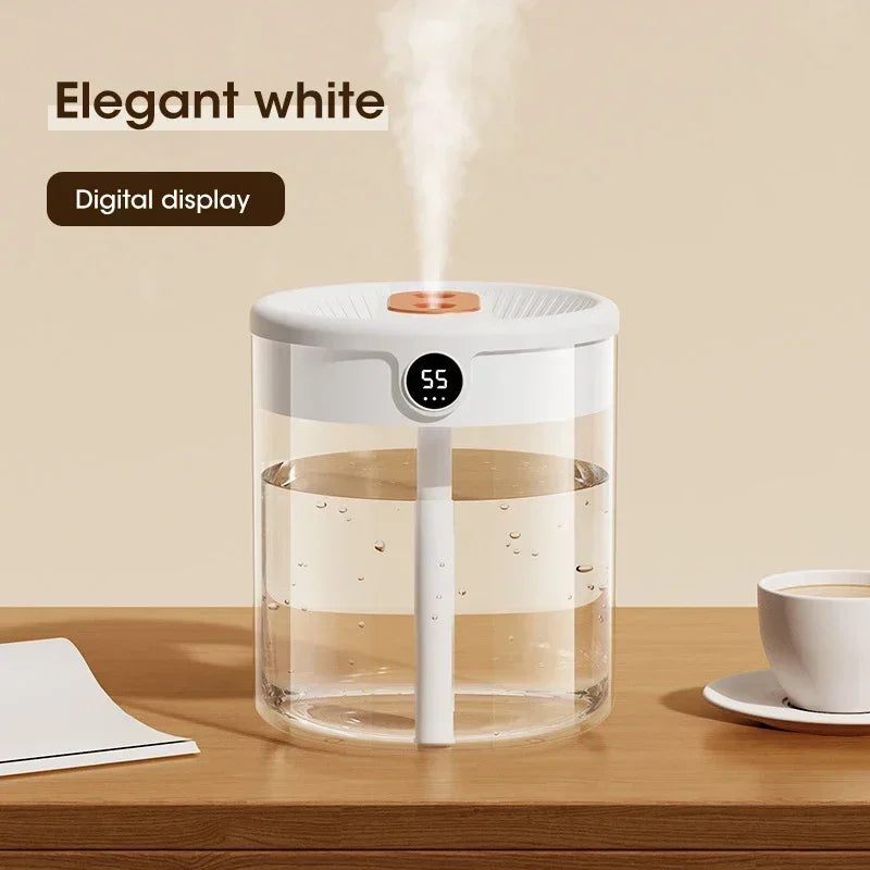 2LDouble Nozzle Air Humidifier with LCD Humidity Display Large Capacity Aroma Essential Oil Diffuser for Bedroom Mist Sprayer