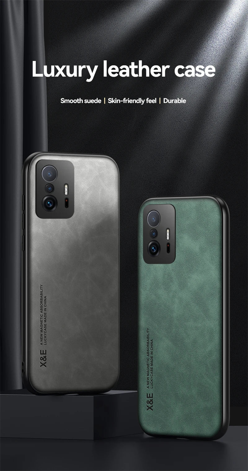 for xiaomi 11 lite case leather car magnetic holder phone cases for xiomi mi11 xiaomi mi 11 lite ne 5g 11lite light back cover