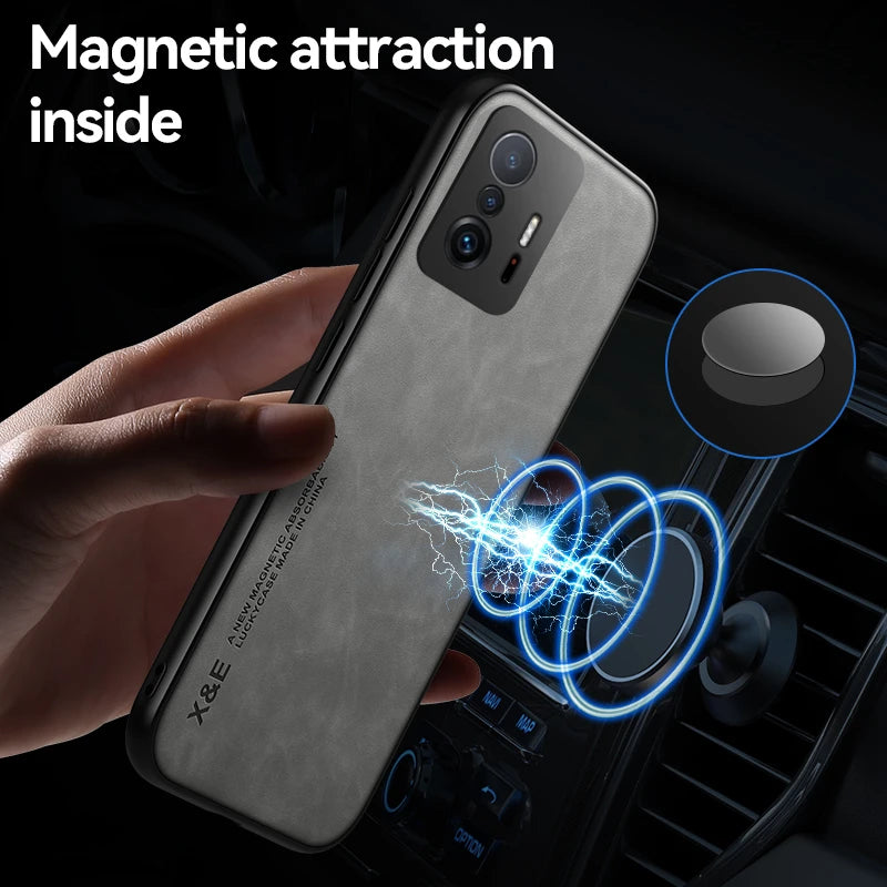 for xiaomi 11 lite case leather car magnetic holder phone cases for xiomi mi11 xiaomi mi 11 lite ne 5g 11lite light back cover