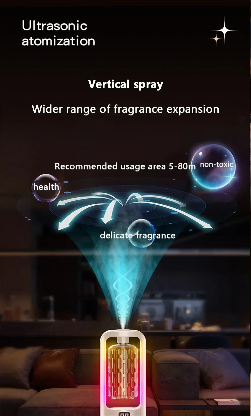 5 Gear Aroma Diffuser Fragrance Essential Oil Aromatherapy Machine Wall Mounted Humidifier Machine Air Freshener Bedroom Toilet