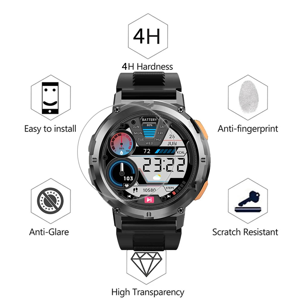 5pcs pack Tempered Glass for Kospet Tank T2 Ultra Smart watch Glass Screen Protector 9H 2.5D Film