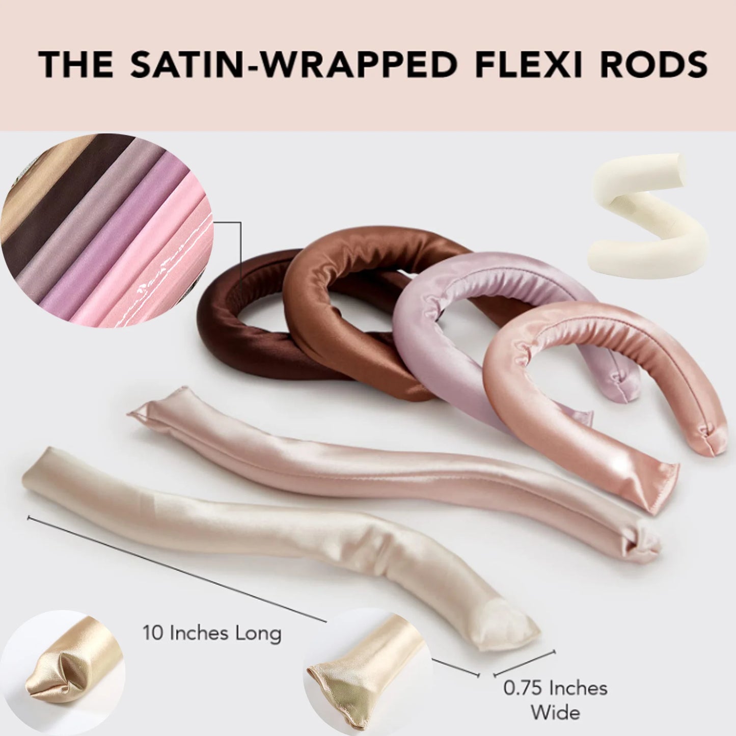 6pcs Heatless Hair Curler No Heat Hair Rollers Soft Curling Rod Headband Sleeping Curls with Wrap Flexi Rods Hair Styling Tools