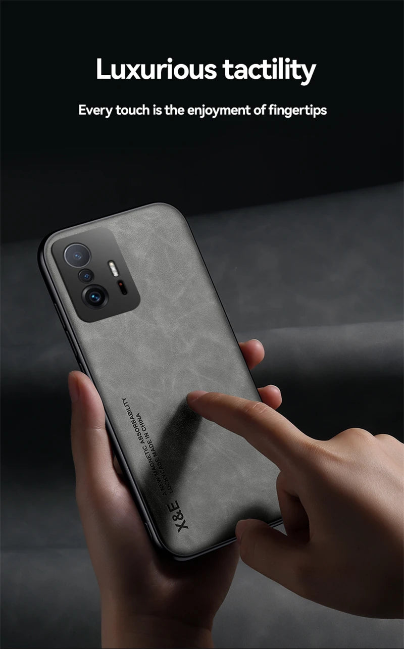 for xiaomi 11 lite case leather car magnetic holder phone cases for xiomi mi11 xiaomi mi 11 lite ne 5g 11lite light back cover
