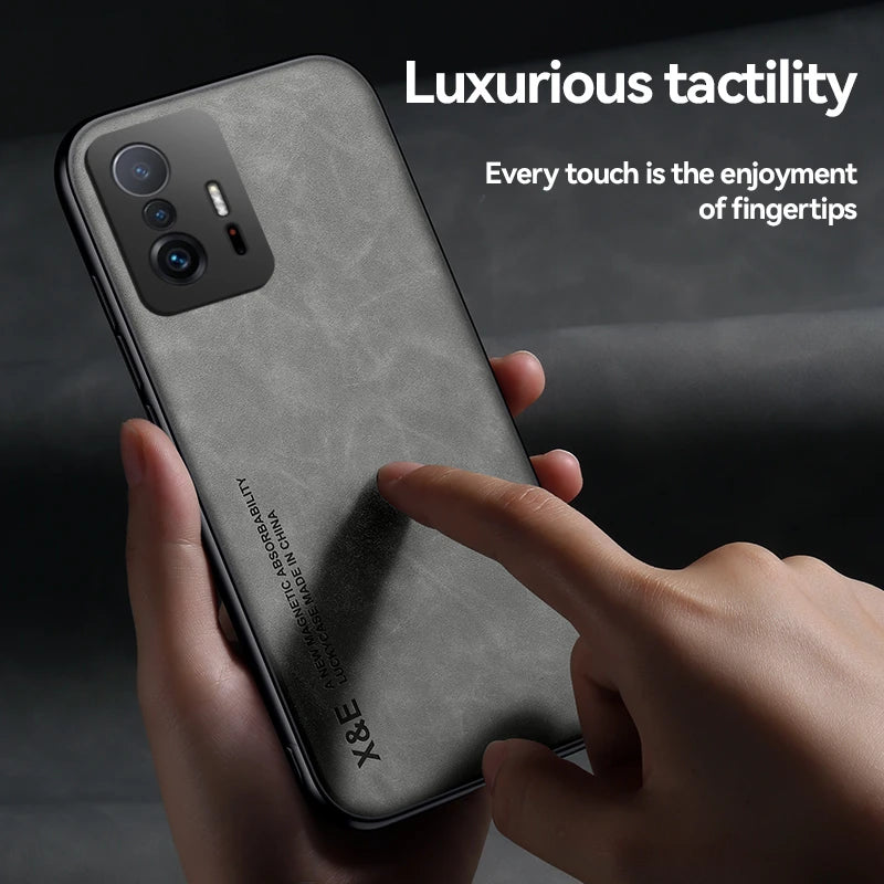 for xiaomi 11 lite case leather car magnetic holder phone cases for xiomi mi11 xiaomi mi 11 lite ne 5g 11lite light back cover