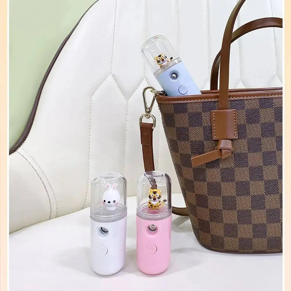 Face Mister Mini Handy Rechargeable Cute Rabbit Design Face Humidifier Facial Sprayer Moisturizing For Face, Daily Makeup, Skin