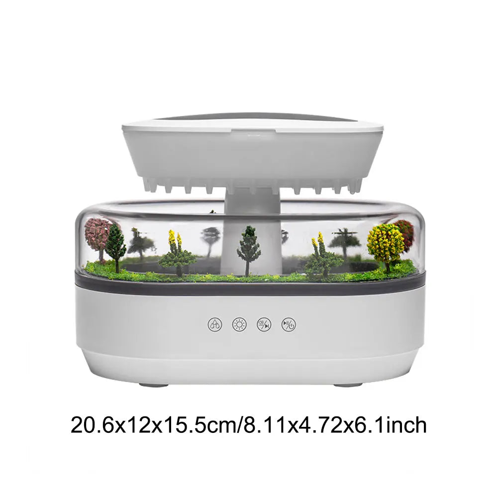 Rain Cloud Air Humidifier Water Drip Micro Landscape Essential Oil Diffuser with 7 Night Light Cool Mist Humidifier for Bedroom