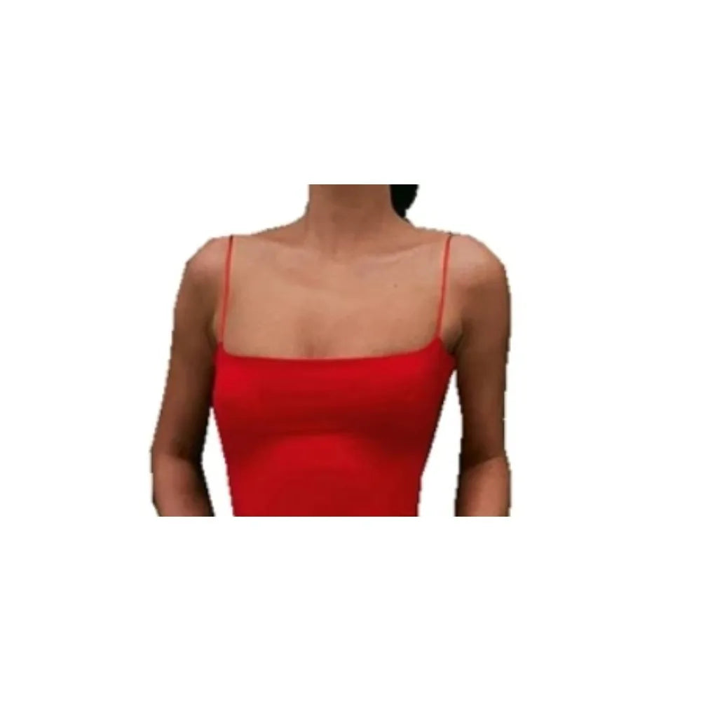 Summer Women's L-4XL Plus Size Camisole Slim Fit Solid Color Sleeveless Long Dress Party Backless Sexy Slit Fashion Party