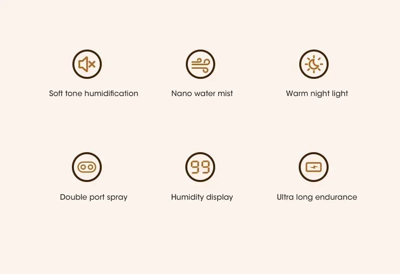 2LDouble Nozzle Air Humidifier with LCD Humidity Display Large Capacity Aroma Essential Oil Diffuser for Bedroom Mist Sprayer