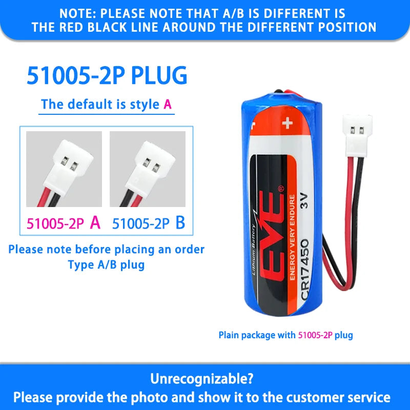 Original EVE CR17450 3V 2400mah Li-MnO2 Lithium Batteries For Intelligent Water Meter Smoke And Fire Detection Alarm GPS Locator