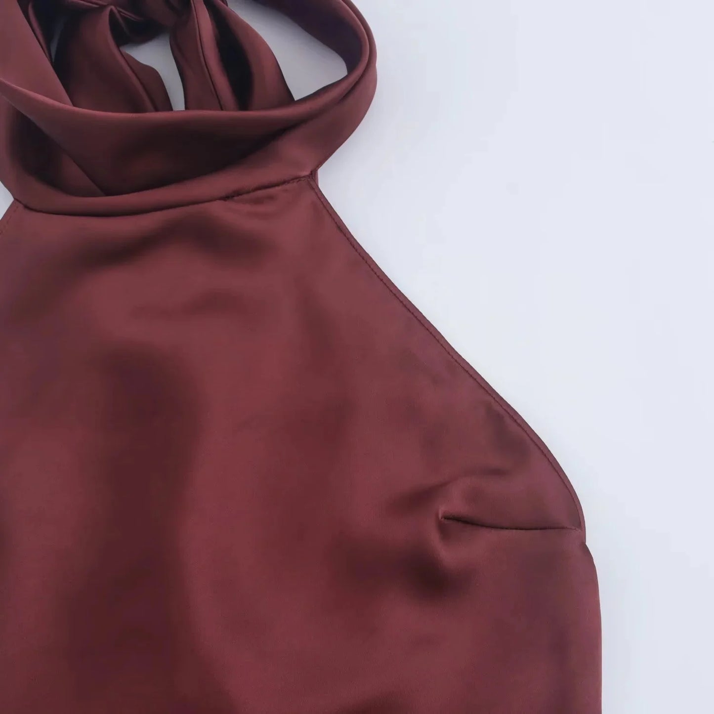 TRAFZA Vintage Casual Chic Solid Women Dress Halter Zipper Beach Long Dress Fashion 2024 Autumn Winter Boho Party Female Dress