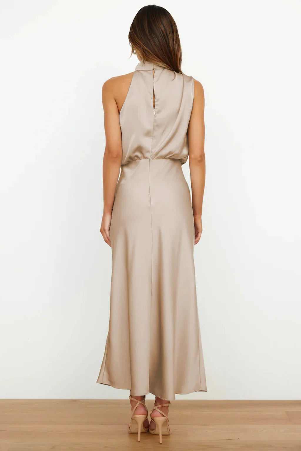 Summer Luxury Sleeveless Silk Satin Long Dress Women Elegant Off Shoulder Celebrity Evening Dress Partywear Lady Trumpet Dress