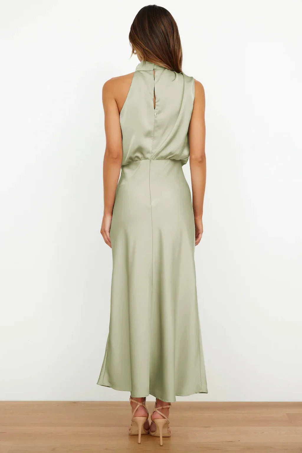 Summer Luxury Sleeveless Silk Satin Long Dress Women Elegant Off Shoulder Celebrity Evening Dress Partywear Lady Trumpet Dress