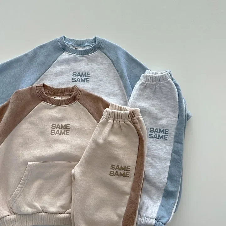 Children Clothing Set 2024 Autumn New Boys Patchwork Suit 2Pcs Casual Sweatshirt + Pants Baby Girls Leisure Sportswear Tracksuit