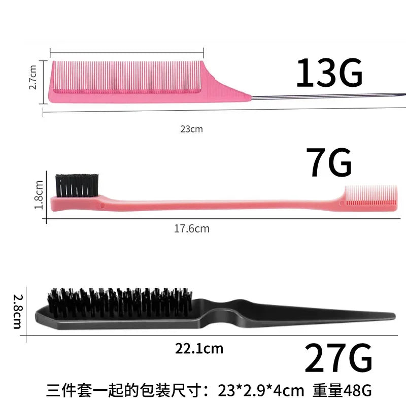 Double Sided Edge Control Hair Comb Hair Styling Brush Set Teasing Comb Slick Back Hair Brush for Men Women Comb Accessories