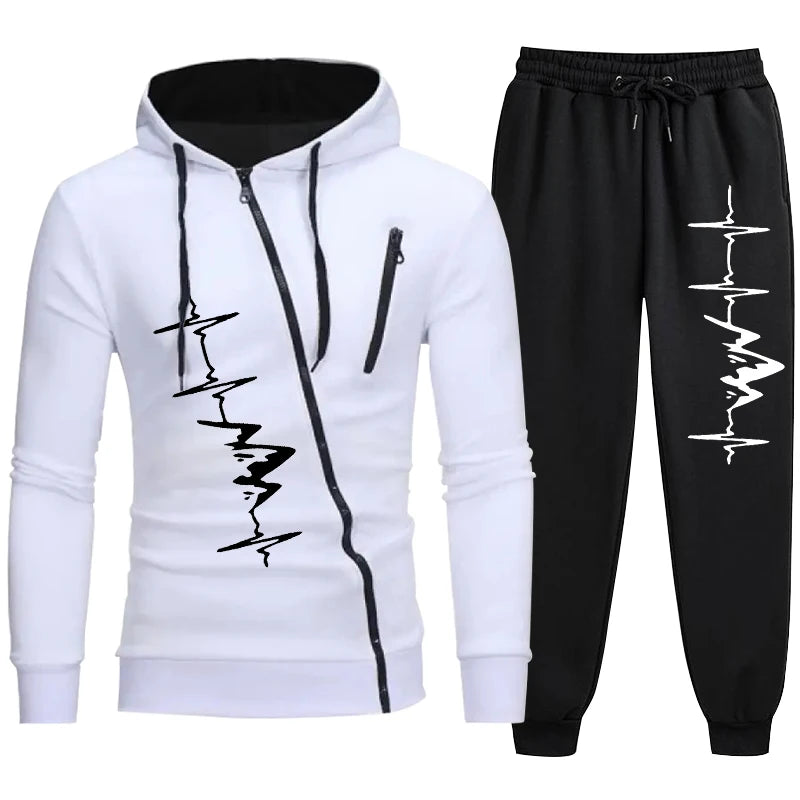 Brand Men Tracksuit 2 Pieces Men's Winter Jacket Casual Zipper Jackets Sportswear+Pants Sweatshirt Sports Suit Men Sets Clothing