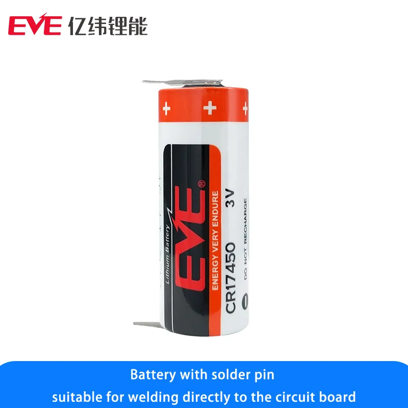 Original EVE CR17450 3V 2400mah Li-MnO2 Lithium Batteries For Intelligent Water Meter Smoke And Fire Detection Alarm GPS Locator