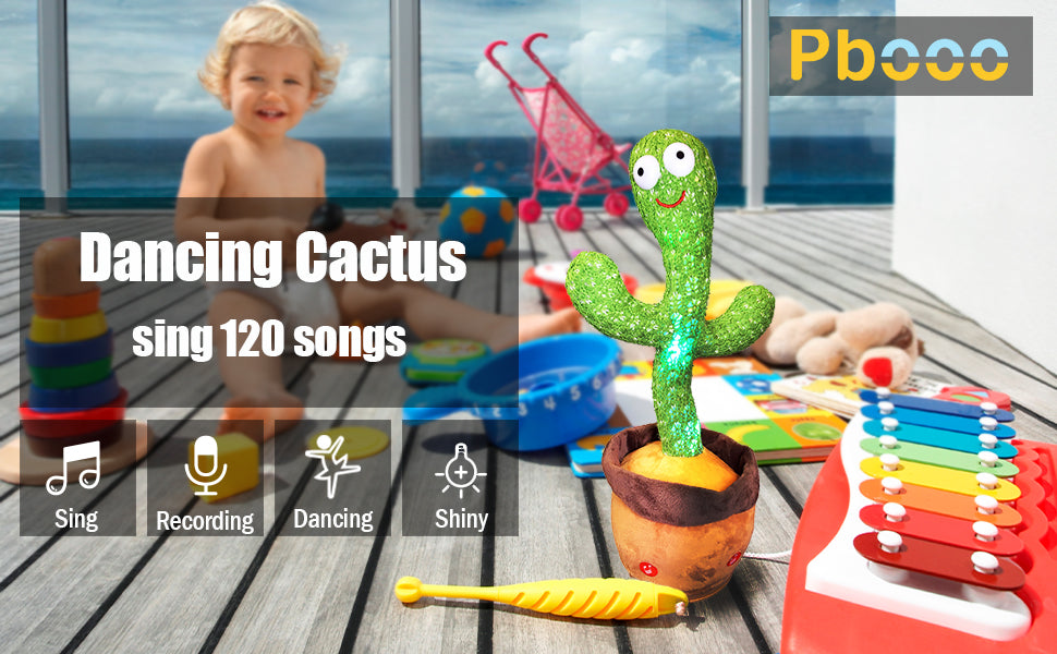 New Dancing Talking Cactus Toy for Baby Toddler Boys Girls Gift Singing Mimicking Cactus Toys Recording Repeating Christmas Gift